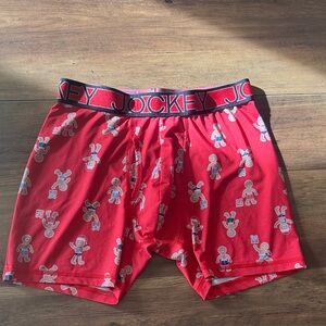 Jockey Men’s Medium Holiday Gingerbread Active Boxer Brief Christmas